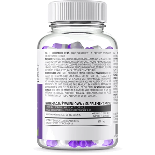 OstroVit Fenugreek Vege Экстракт семян пажитника 90 капсул: Форма выпуска Капсулы