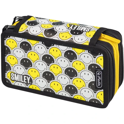 Пенал с наполнением 31 предмет Herlitz Triple Smileyworld Black & Yellow (50015429)