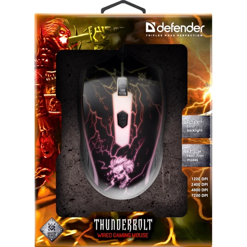 Мышь Defender Thunderbolt GM-925 (52925): Максимальное разрешение сенсора, dpi 7200