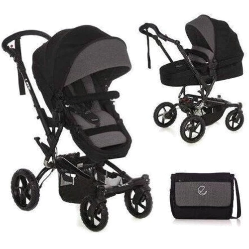 Коляска-трансформер Jane Crosswalk Convert Jet Black, черный с серым (5483/T34)