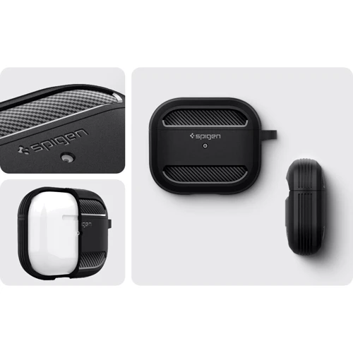 Чехол для наушников Spigen Rugged Armor Matte Black (ASD01978) for Apple AirPods 3 фото 15