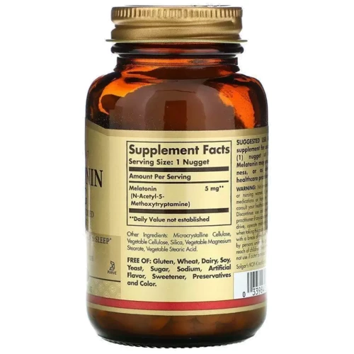 Solgar Melatonin 5 mg 60 Nuggets: Форма выпуска Таблетки для рассасывания