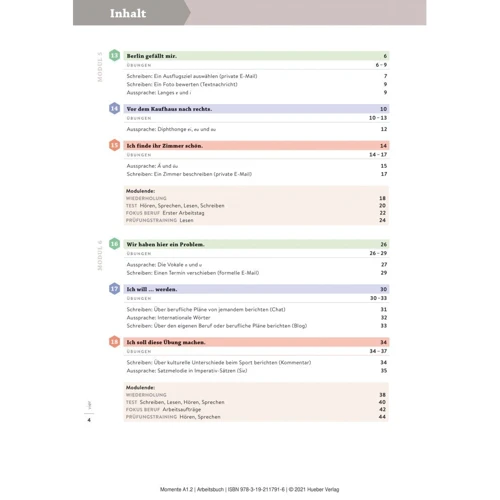 Momente A1.2: Arbeitsbuch plus interaktive Version: Обкладинка Мягкая