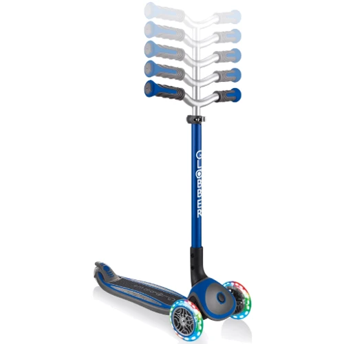 Самокат GLOBBER серии MASTER LIGHTS синий, колеса с подсветкой, до 50кг, 4+ (662-100-2): Количество колес 3