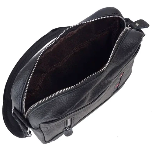 Мужская сумка через плечо Borsa Leather черная (10256-black): Пол Мужской
