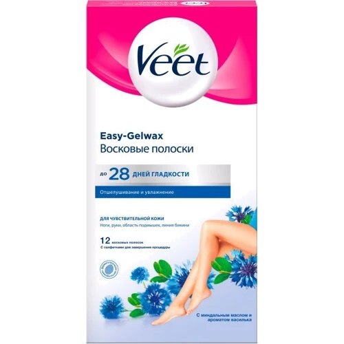 Veet Easy-Gelwax Восковые полоски для чувствительной кожи 12 шт.