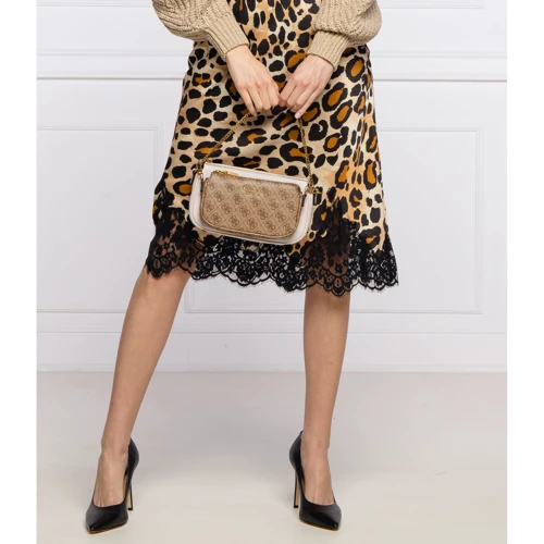 Жіноча сумка крос боді Guess Mika Double Pouch Crossbody коричнева (HWSB7967700-BRO): Матеріал Штучна шкіра