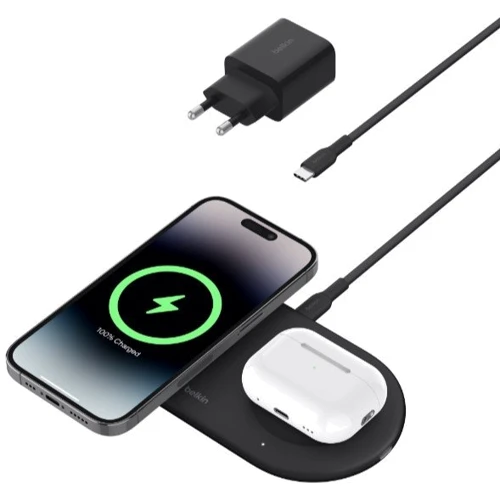 Зарядное устройство Belkin Wireless Charger 15W Black (WIZ021VFBK) for iPhone 16 I 15 I 14 I 13 I 12 series and Apple AirPods: Тип беспроводное