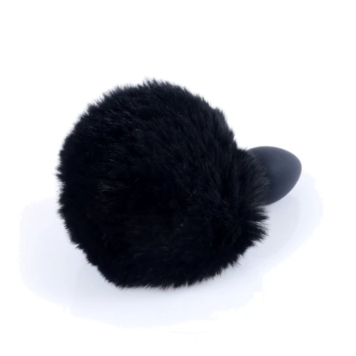 Анальная пробка с хвостом Jewellery Silicon PLUG Bunny Tail Black