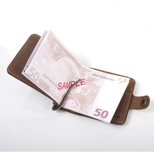 Мужской зажим для денег DNK Leather коричневый (DNK-Clamp-trifle-Hcol-G) фото 7