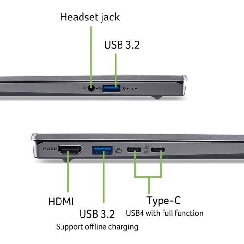Ноутбук Acer Swift Go 14 SFG14-64 (NX.JDAEU.001) UA: Вага 1.29 кг