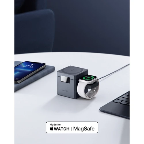 Зарядний пристрій ANKER Wireless Charger MagSafe 3in1 Cube 15W з USB-C Cable Black (Y1811G11) для iPhone 16 I 15 I 14 I 13 I 12 series, Apple Watch and Apple AirPods фото 11