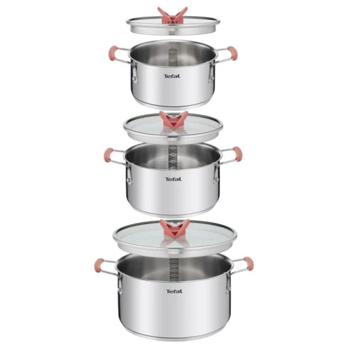 Tefal Opti'Space 6 пр. (G720S674): Материал корпуса Нержавеющая сталь