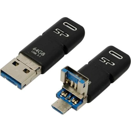USB-флешка Silicon Power 64GB Mobile C50 USB 3.1/Type-C/microUSB Black (SP064GBUC3C50V1K)