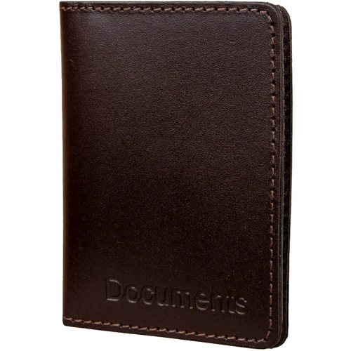 Женская обложка для документов DNK Leather темно-коричневая (DNK-minidoc-R-colF)