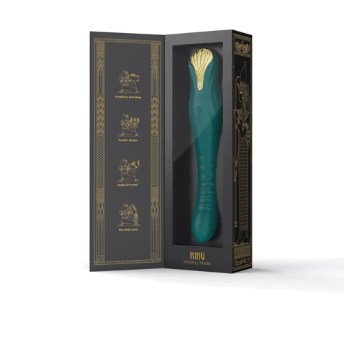 Смартвибратор-пульсатор Zalo — King Turquoise Green, кристалл Swarovski