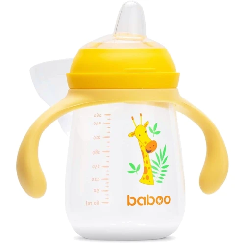 Чашка непроливайка Baboo Safari с силиконовым носиком 260 мл желтая (8-120)
