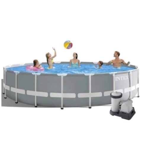Басейн каркасний Intex 26732 NP, 549-122 см (насос 220V, 5687 л/год, об'єм води - 24311л, сходи, тент, підстилка) фото 1