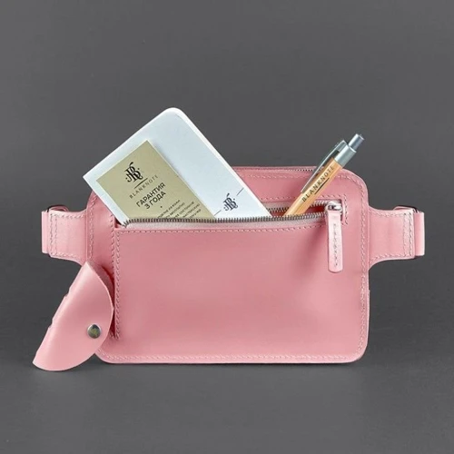 Жіноча поясна сумка Dropbag Mini BlankNote рожева (BN-BAG-6-pink-peach): Фактура матова, Гладка