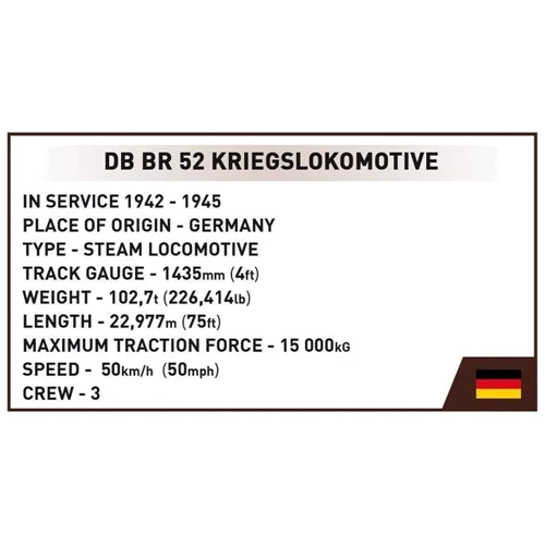 Конструктор Cobi Локомотив Kriegslokomotive Class 52 2476 деталей (COBI-6281) фото 10