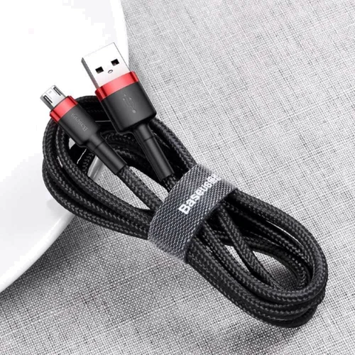 Кабель Baseus USB Cable to microUSB Cafule 2m Black / Red (CAMKLF-C91) фото 3