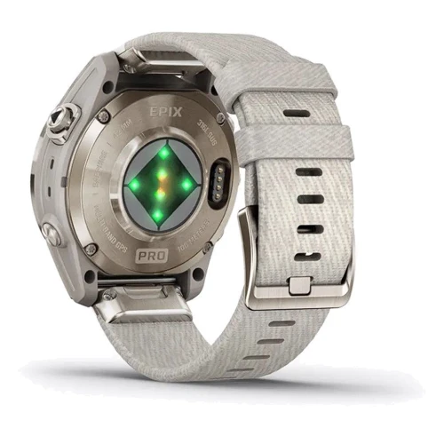 Смарт-годинник Garmin Epix Pro (Gen 2) 42mm Sapphire Soft Gold з Cream Heathered Nylon Band (010-02802-20): Фітнес-функції Шагомер, Умный будильник, Секундомер, Пульсометр, Пульсоксиметр, Подсчет калорий, Альтиметр, GPS-мод