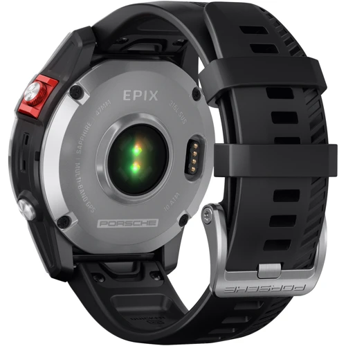 Смарт-часы Garmin Epix (Gen 2) Porsche Design (010-02582-70): Фитнес-функции Шагомер, Умный будильник, Секундомер, Пульсометр, Пульсоксиметр, Подсчет калорий, Альтиметр, GPS-модуль