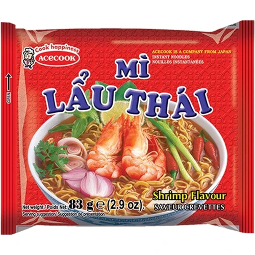 Упаковка лапши быстрого приготовления Acecook MI LAU THAI ТОМ ЯМ со вкусом креветки 30х83 г (УП8934563122164)