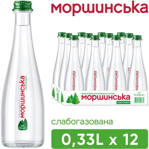 Вода Моршинська Премиум минеральная природная столовая слабогазированная 12х0.33 л (DS482001700077212): Объем, л 3.96