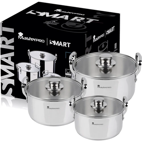 Набір каструль із кришками MasterPro Smart BGMP-2145 3.14/6.5/11.6 л 6 предметів (00000025299) фото 5