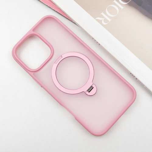Чехол для iPhone Mobile Case Metal Buttons with MagSafe HQ Ring Pink for iPhone 16 Pro Max: Материалы поликарбонат и полиуретан