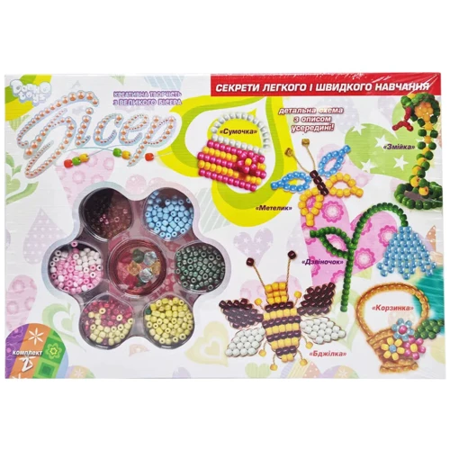 Набор бисера для творчества Danko Toys Б6-1...4 крупный бисер (Б6-2)