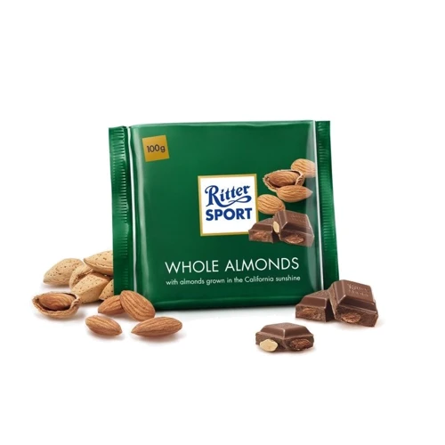 Шоколад Ritter Sport Whole Almonds 100 г (DL7231): Вага, г 100
