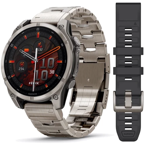 Смарт-часы Garmin Fenix 8 AMOLED 47mm Sapphire Titanium with Vented Titanium Bracelet (010-02904-40)