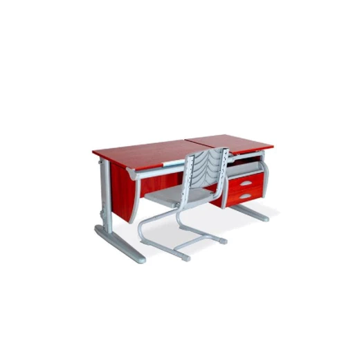 Стіл універсальний трансформований СУТ.17.04-02 (145 см * 88 см) + Тумба навісна ТСН.01-01 + Стілець СУТ.01-01 яблуня / сірий: Вік дитини від 6-ти років