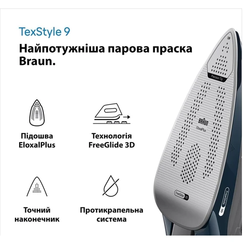 Утюг Braun SI 9682 DB: Мощность, Вт 3200