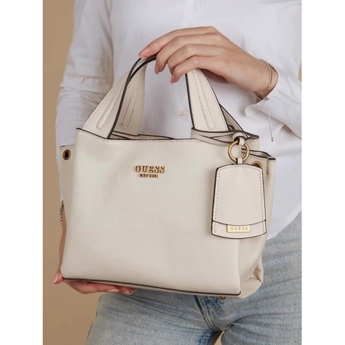 Женская сумка тоут GUESS ZED SMALL GIRLFRIEND CARRYALL молочная (HWVB8683220-STO): Фактура Гладкая, Матовая