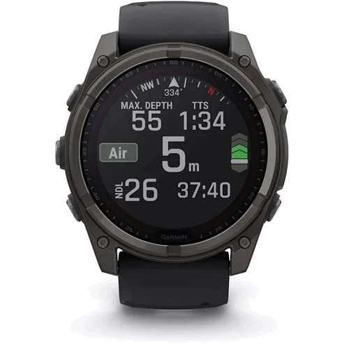 Смарт-часы Garmin Fenix 8 Solar 51mm Sapphire Carbon Grey DLC Titanium with Black/Pebble Grey Silicone Band (010-02907-11): Стандарт защиты 10 ATM