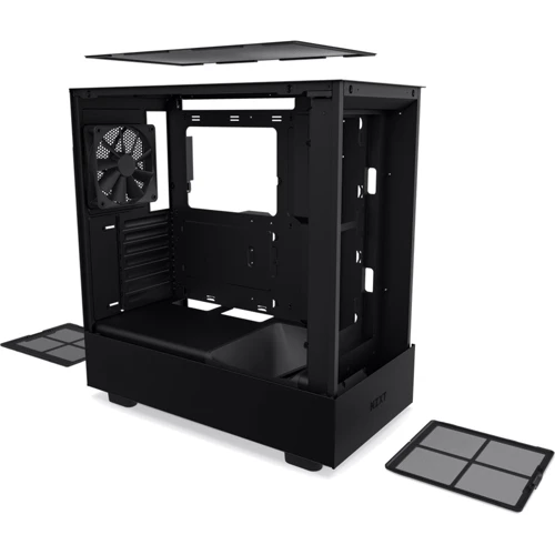 Корпус NZXT H5 Flow Black (CC-H51FB-01): Материал передней панели сталь