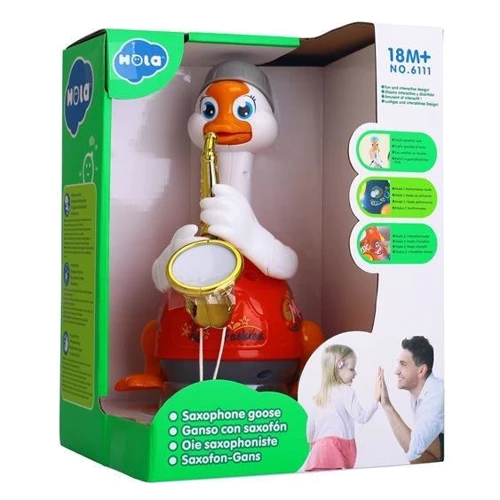 Интерактивная музыкальная игрушка Hola Toys Гусь-саксофонист, красный (6111-red) фото 4