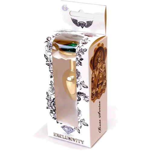 Анальная пробка с кристаллом BOSS of TOYS Boss Series - Jewellery Gold PLUG Green S, BS6400024