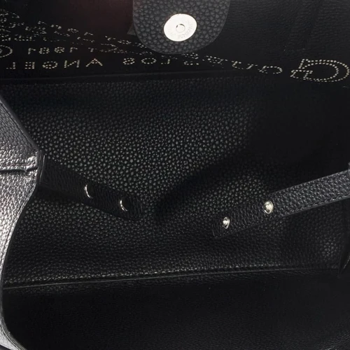 Женская сумка тоут Guess Vikky Large Tote черная (HWPF6995240-BLA): Фактура Матовая, Зернистая