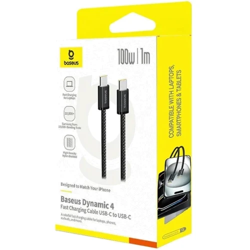 Кабель Baseus Cable USB-C to USB-C Dynamic 4 Fast Charging 100W 1m Cluster Black (P10381400111-00) фото 4