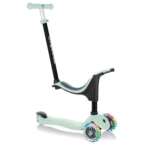Самокат GLOBBER серии GO UP SPORTY пастельный зеленый, до 20/50кг, 1+, 3 колеса с подсветкой