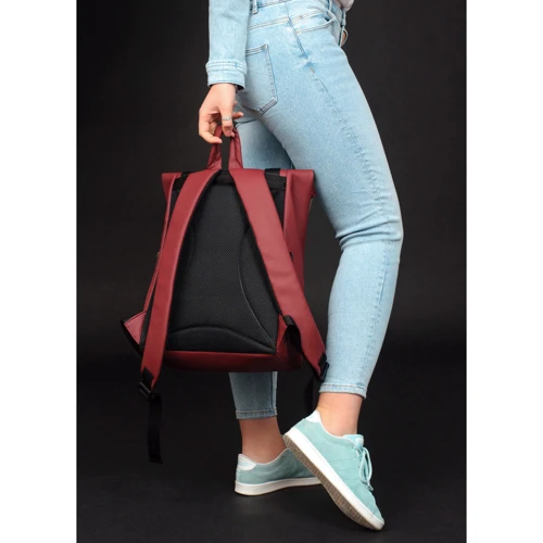 Женский рюкзак Sambag RollTop Zard бордовый (24238005): Тип ручки Плечевой ремень, Короткая ручка