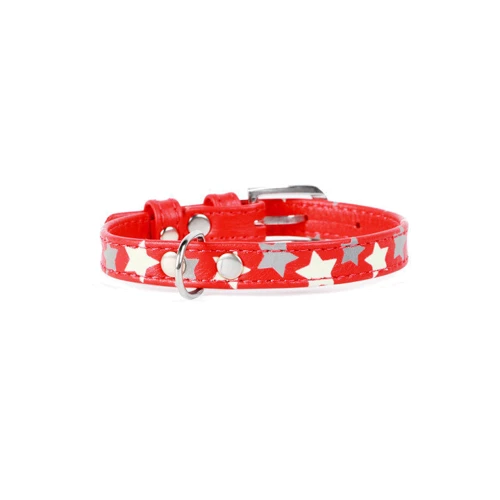 Ошейник Collar Glamour с узором Звездочка Светящийся 21-29 см 12 мм красный (4823089301105)
