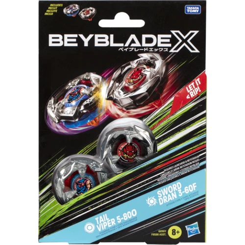 Набор игрушечный Hasbro из двух волчков серии БейБлейд Х G0197 TAIL VIPER и SWORD DRAN серии Beyblade X (F9586_G0197) фото 2