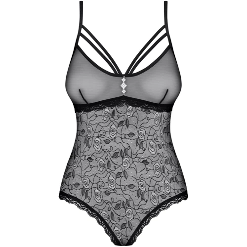 Кружевное боди с доступом Obsessive 818-TED-1 teddy XS/S, черное