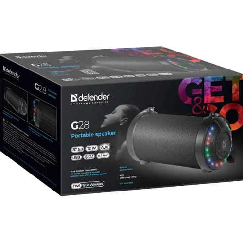 Акустика Defender G28 RGB Lights Black: AM / FM радио есть