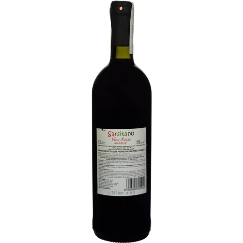 Вино Sarsitano Vino Rosso Amabile червоне напівсолодке 0.75 (FSH_8008820300920): Країна виробник Италия